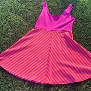 Judith March Fit and Flare Pink and Orange Dress